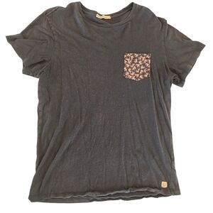 Marine Layer Blue Tee With Palm Tree Pocket Women's Size Medium